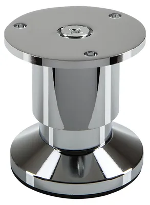 Produktbild von SOTECH Möbelfuß Alpha 50 mm Chrom poliert – runder Schrankfuß, Aluminium