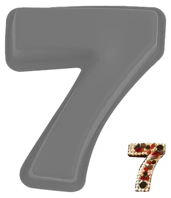 Produktbild von Silikon Kuchenform Zahl 7 Grau 3D Antihaft 25,3 cm