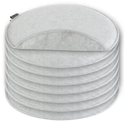 Productafbeelding van com-four® 4 zitzakken van vilt, Ø 40 cm - gestoffeerde stoelkussens - grijs