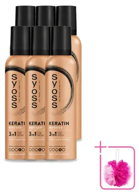 Zdjęcie produktu dla 6 sztuk pianki do włosów Syoss Keratin - 250 ml - zestaw ekonomiczny