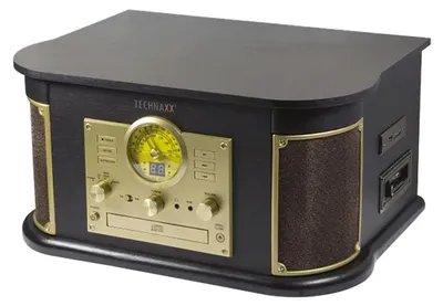 Obrázek produktu pro Technaxx TX-103, Gramofon s řemínkovým náhonem, Poloautomatický, Černá, Zlato, 33,45,78 ot/min, Stejnosměrný motor, Otočné