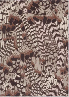Produktbild von Handgefertigter Wohn- und Schlafzimmerteppich aus Wolle mit FEATHERS-Blumenmuster