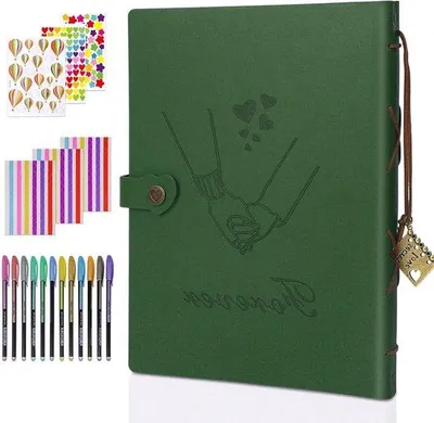 Produktbild von Famanu Fotoalbum Schwarz 60 Seiten - Kreatives Scrapbook für Geschenke