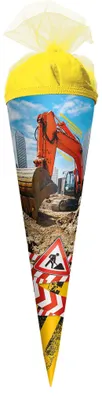 Obrázek produktu pro Roth – školní taška s motivem „Pozor, bagr“, 35 cm, kulatá, s tylovým uzávěrem
