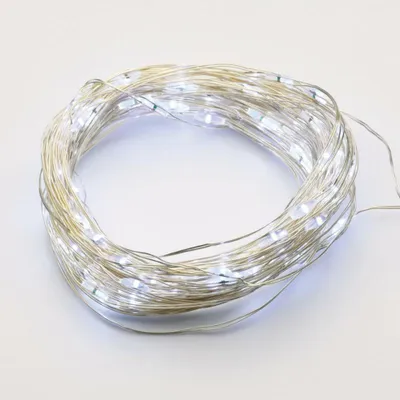 Obrázok produktu pre ACA Lighting 100 LED dekoratívna reťaz s časovačom W strieborný medený kábel 3XAA batéria IP44 10m+10cm X01100215