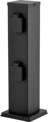 Produktbild von Energieverteiler, 4 Steckdosen, schwarz, H 39 cm