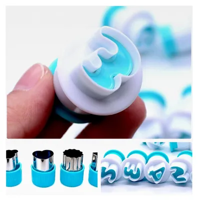 Produktbild von 40 Stück Ausstecher für Fondant, Großbuchstaben und Zahlen, Wiederverwendbares Set für Backzubehör