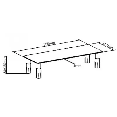Image de Techly Universal Ablagetisch aus Glas, 580 x 210 x130mm