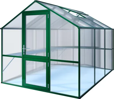 Produktbild von KGT Gewächshaus "Rose III" moosgrün 7,5 m² 10 mm HKP