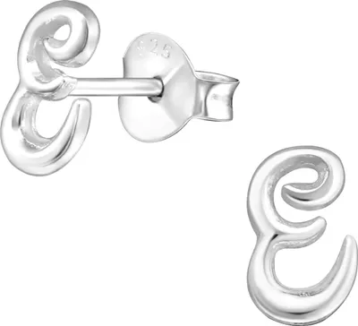 Produktbild von 925 Sterling Silber Buchstaben Ohrstecker mit E