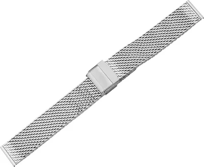 Produktbild von Minott > Uhrenarmband Edelstahl silbern Milanaise > Schiebeverschluss , Stegbreite:14mm