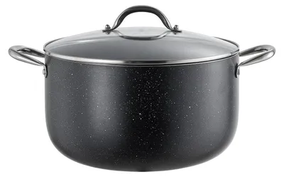 Obrázok produktu pre Hliníkový hrniec na polievku SucceBuy s nepriľnavým povrchom, objem 11,4 l, so skleneným vekom, bez obsahu PFOA a PFAS, vhodný na plynové, indukčné a elektrické sporáky, ideálny na polievky, dusené jedlá a cestoviny