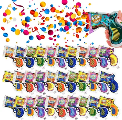 Imagen del producto de Cañones de confeti biodegradables, 30 unidades, de colores variados, para celebraciones
