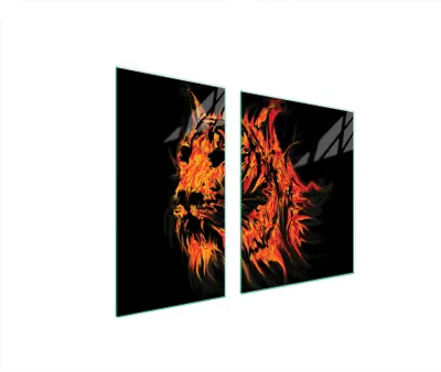 Obrázok produktu pre Kryt varnej dosky 2 kusy 90x52 Sklenený kryt varnej dosky sklenená doska na krájanie tiger black