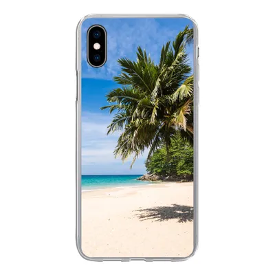 Produktbild von MuchoWow® Handyhülle Schutzhülle Hülle für iPhone Xs Strand - Tropen - Meer Silikon Softcase Handy Hülle - Handytasche