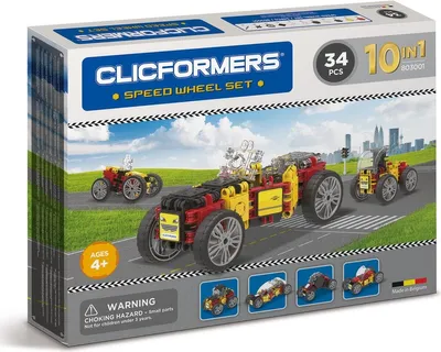 Produktbild von Clicformers Racewagen Set, 10-in-1, 34dlg