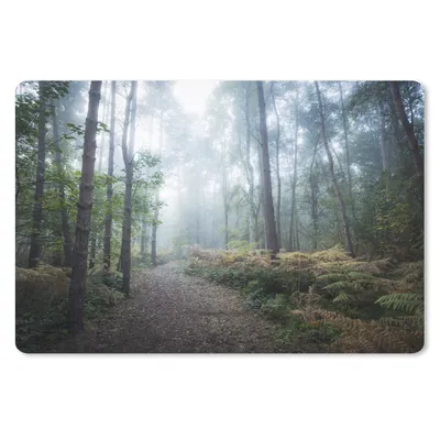 Produktbild von MuchoWow® Schreibtischunterlage Wald - Nebel - Weg 60x40 cm - XXL Mauspad - Großes Mauspad