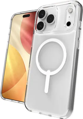 Image de Coque pour iPhone 17 Pro Max, ZAGG Crystal Palace Lite Snap avec MagSafe, transparente et blanche