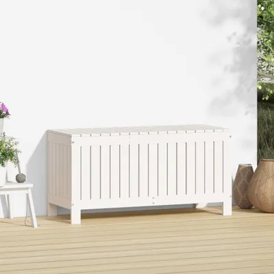 Produktbild von The Living Store Gartentruhe Weiß 108x42,5x54 cm Massivholz Kiefer