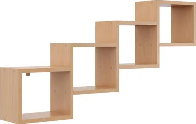 Produktbild von Modernes Wandregal Buche – Skandinavisches Hängeregal unter Dachschrägen, 109 cm breit, ideal für Bücher, Pflanzen & Deko