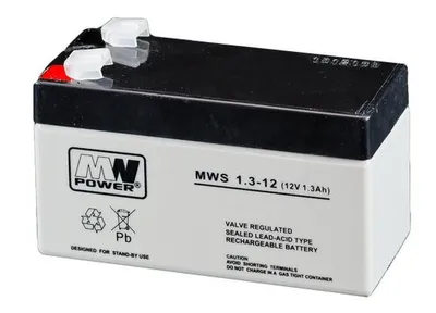 Produktbild von MWS 1.3-12: VRLA AGM-Batterie 12V/1,3Ah