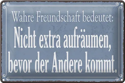 Produktbild von Blechschild Spruch 30x20cm wahre Freundschaft bedeutet