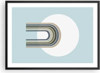 Produktbild von Gerahmtes Poster - Schwarzer Rahmen - Formen Rad Linien - 70x50 cm - Wand Bild - Wanddeko - Wandbilder - Kunstposter - Wandposter - Bilderrahmen - Bilder - Kunstdruck - P2BAA70x50-4608