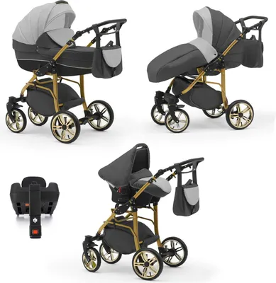 Produktbild von Kinderwagen 5 in 1 Neo Gold inkl. Sportsitz, Autositz und Iso Base - 17 Teile - in 22 Farben