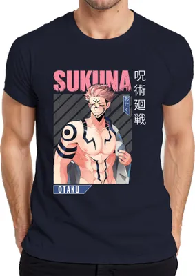 Produktbild von Sukuna Jujutsu Kaisen Otaku Anime Ästhetik Fan Geschenk Vintage Herren T-Shirt, Navy, M