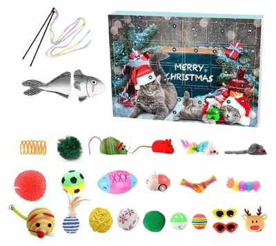 Image de Calendrier de l'Avent pour chats - 24 jours de jouets et de friandises