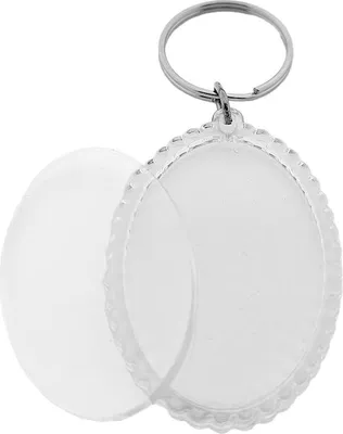 Produktbild von CombiCraft Plexiglas Schlüsselanhänger Oval geriffelt, 35x49mm - 50 Stück