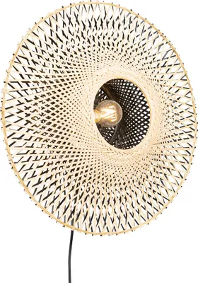 Produktbild von Smarte Wandleuchte Bambus 50 cm mit Stecker inkl  WLAN A60 Rina