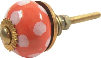 Produktbild von 12`er Set Kleiner Möbelknopf aus Keramik, Möbelknauf Möbelgriff, Schranktürknöpfe, Möbelknöpfe, Schubladengriff - Modell 14, Orange, 3*3*6 cm, Möbelknöpfe