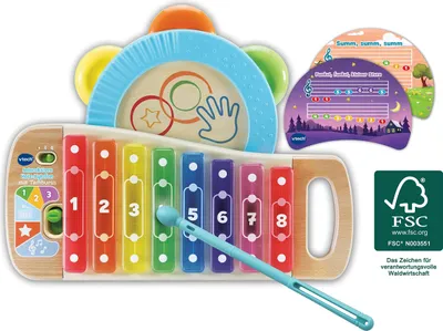 Zdjęcie produktu dla Vtech Vtech 80-615604 Interaktywny drewniany ksylofon z tamburynem 80-615604
