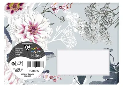 Image de Enveloppe C6 gum Botanik bleu clair