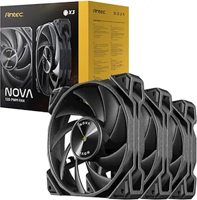 Productafbeelding van Antec 0-761345-40051-0 Antec Lüfter 120*120*25 NOVA 120 PWM 3Pack BK retail