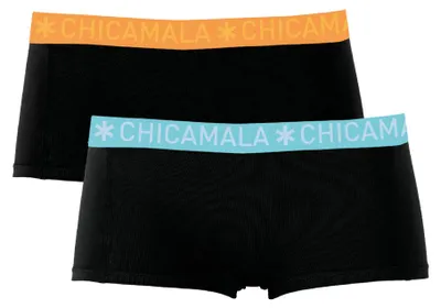 Produktbild von Mädchen, 2er-Pack Boxershorts, einfarbig, Schwarz/Schwarz, Größe 176