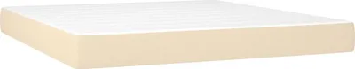 Image de Matelas de lit à ressorts ensachés fermeté moyenne Crème 160x200x20 cm Tissu