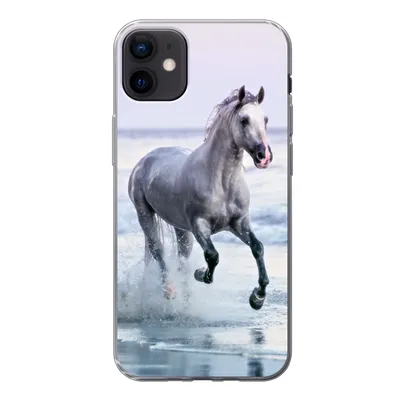 Produktbild von MuchoWow® Handyhülle Schutzhülle Hülle für iPhone 12 mini Pferd - Meer - Pastell Silikon Softcase Handy Hülle - Bild