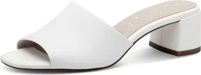 Produktbild von Tamaris Damen Pantolette Leder Mule Karree Blockabsatz 1-27204-42, Größe:37 EU, Farbe:Weiß