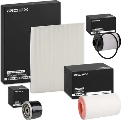Produktbild von RIDEX Filterset Inspektionspaket Filtersatz für FIAT Ducato Kastenwagen (250, 290) Ducato Pritsche / Fahrgestell (250, 290) Ducato Bus (250, 290)