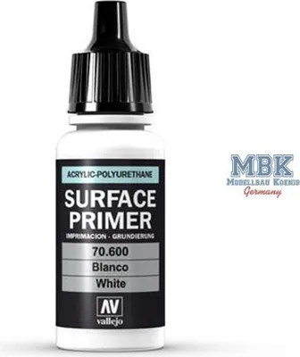 Image de Vallejo Primer - Blanc - Flacon doseur de 17 ml, apprêt blanc 70.600