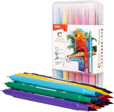 Zdjęcie produktu dla Flamastry dwustronne 12 kolorów Color Emotio