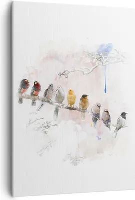 Produktbild von Bild auf Leinwand - Leinwandbild - Einteilig - Vögel Kanarienvogel Zweig - 50x70cm - Wand Bild - Wanddeko - Wandbilder - Leinwanddruck - Wanddekoration - Leinwand bilder - Wandbild - PA50x70-4175