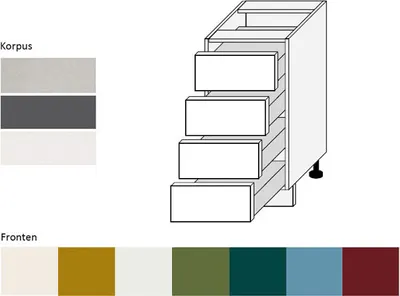 Immagine prodotto di Base per cucina corpo 40cm colore frontale lava RAL 3004 viola opaco (RI-D4M/40)
