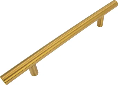 Produktbild von Eleganter Möbelgriff Aurora aus gebürstetem Edelstahl, 128 mm Montageabstand, mattschwarz für einen modernen Wohnstil.
