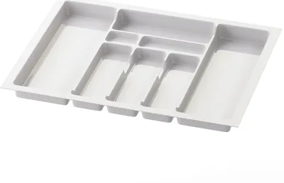 Produktbild von Sossai Besteckeinsatz Divio für Schubladen 70cm | 63 x 49 cm | Weiß Besteckkasten Schubladeneinsatz