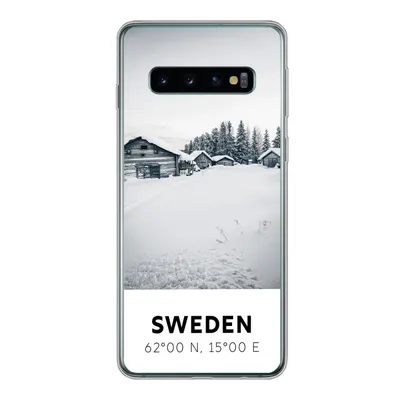 Produktbild von MuchoWow® Handyhülle Schutzhülle Hülle für Samsung Galaxy S10 Schweden - Schnee - Bäume Silikon Softcase Handy Hülle - Handytasche