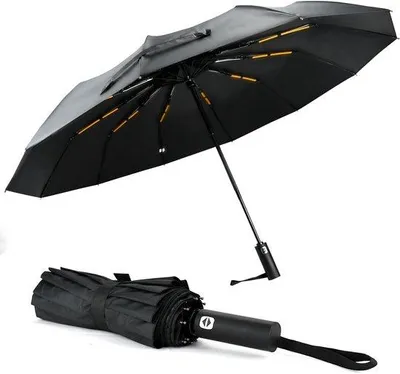 Produktbild von Famanu Regenschirm Sturmfest - Automatisch Öffnen/Schließen - Schwarz