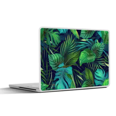 Produktbild von MuchoWow® Laptop Aufkleber Sticker Cover Blätter - Illustration - Tropisch - Mädchen - Kinder - Jungen 30x21 cm - Sticker für Laptop - Selbstklebend